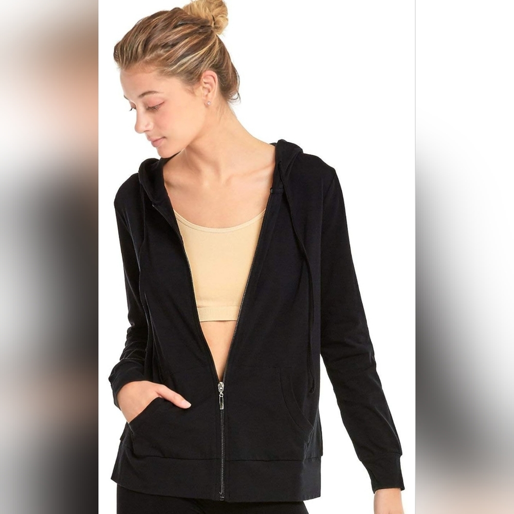 Sofra Women's Thin Cotton Zip Up Hoodie Jacket